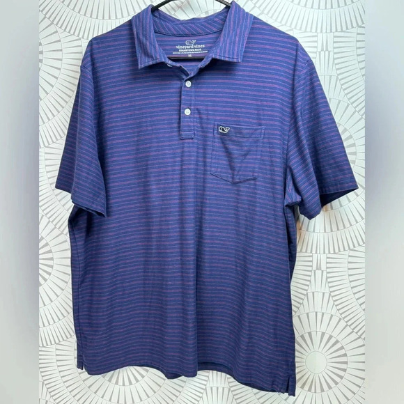 Vineyard Vines Men’s Short Sleeve Polo‎ Shirt Blue Size XL Edgartown Polo - Picture 1 of 5